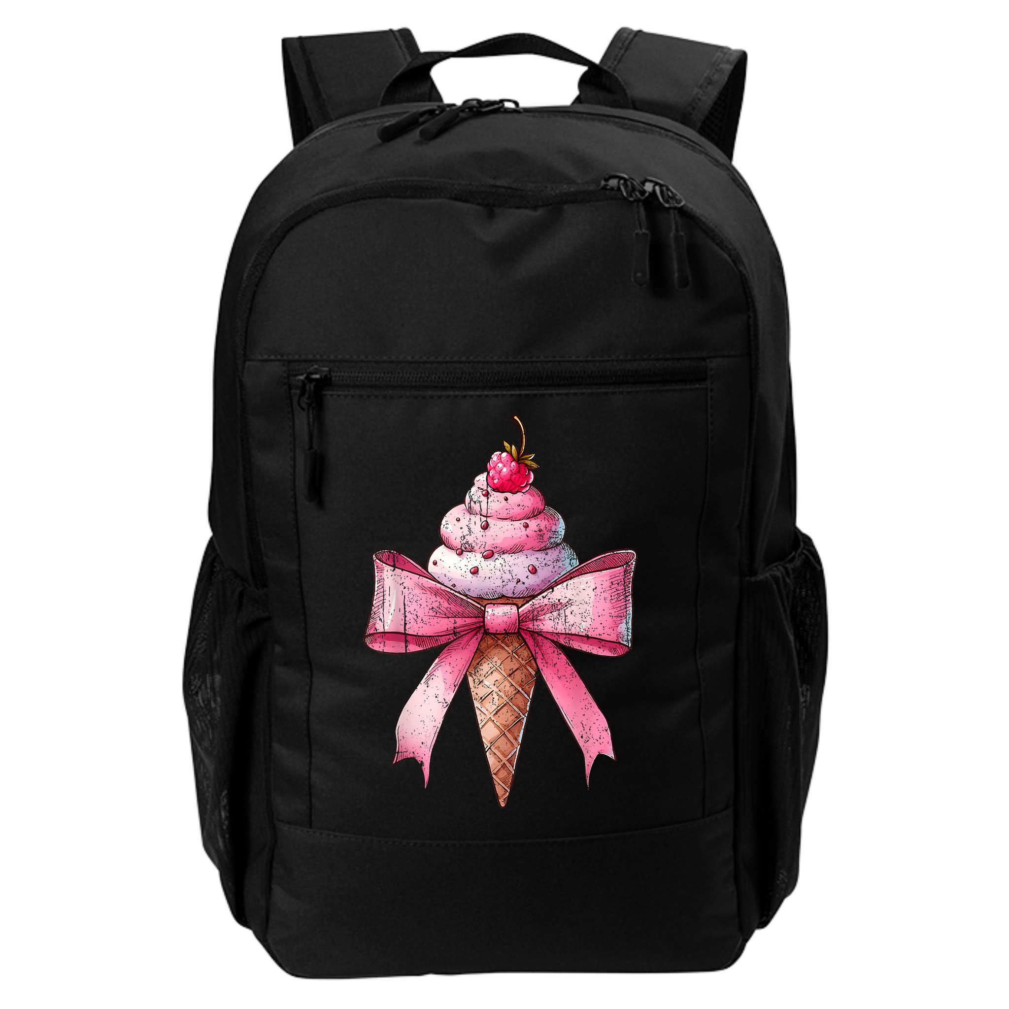 Coquette Bow Ice Cream Cone Ribbon Mom Mothers Day Girl Retro Backpack