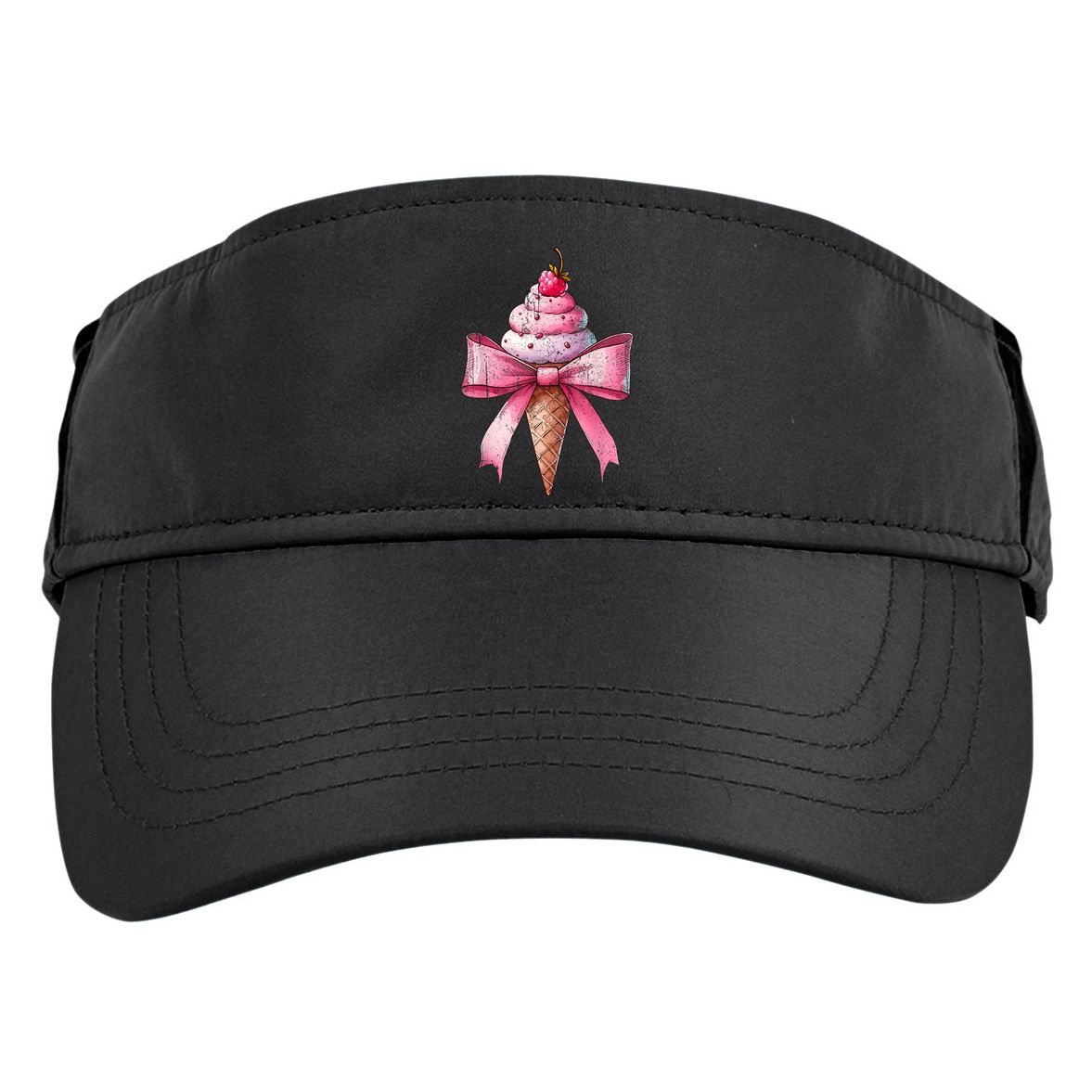 Coquette Bow Ice Cream Cone Ribbon Mom Mothers Day Girl Retro Adult Drive Performance Visor