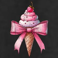 Coquette Bow Ice Cream Cone Ribbon Mom Mothers Day Girl Retro Adult Drive Performance Visor