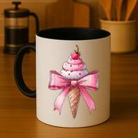 Coquette Bow Ice Cream Cone Ribbon Mom Mothers Day Girl Retro Mug