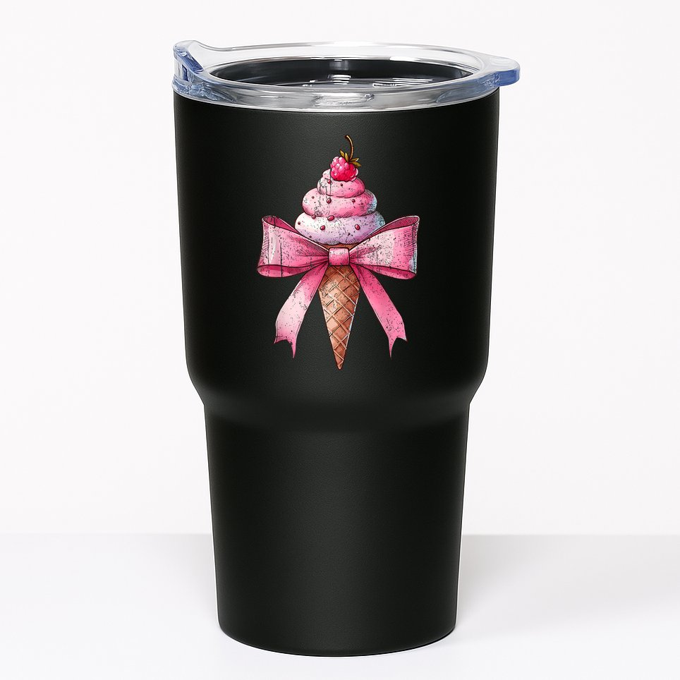 Coquette Bow Ice Cream Cone Ribbon Mom Mothers Day Girl Retro Tumbler
