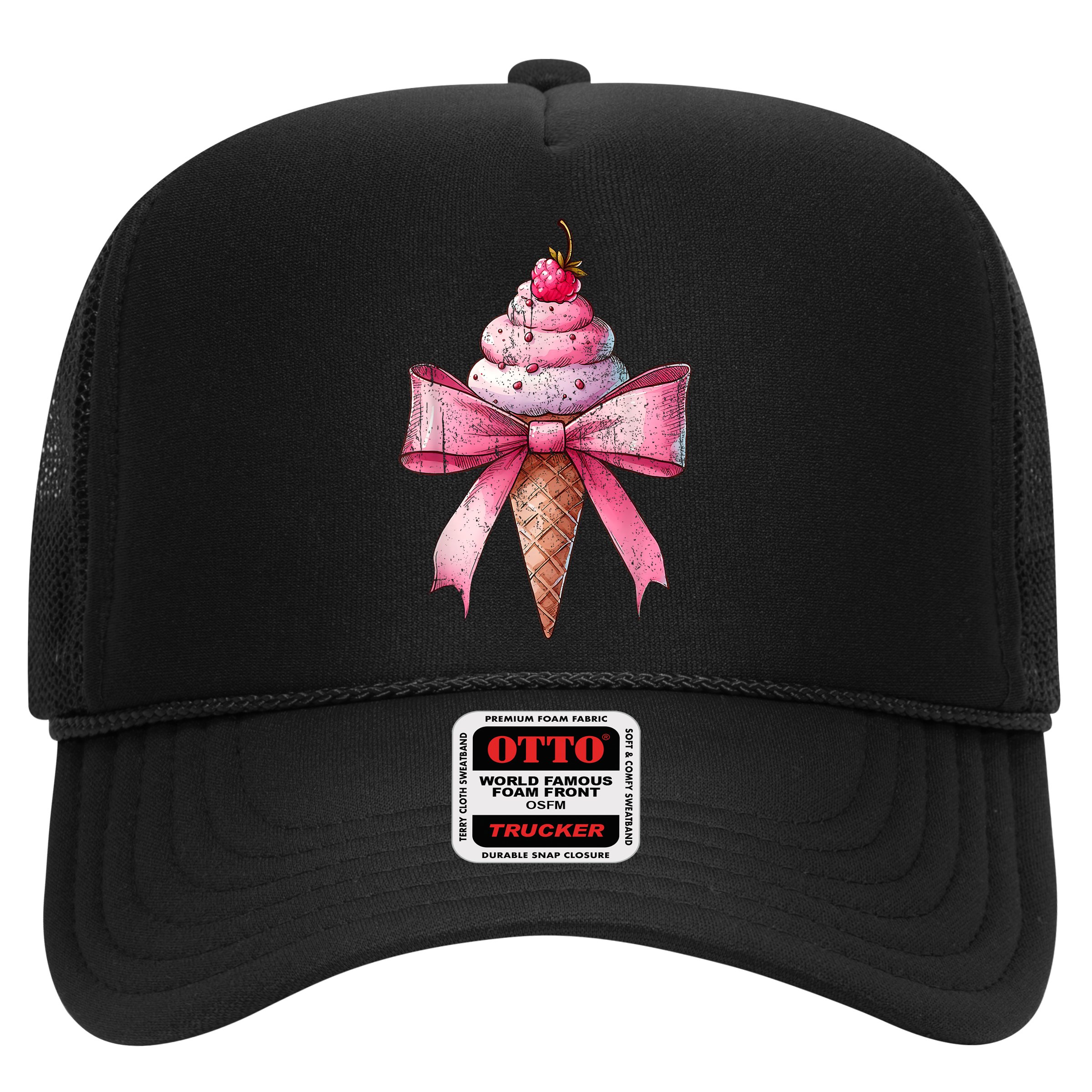 Coquette Bow Ice Cream Cone Ribbon Mom Mothers Day Girl Retro Hat