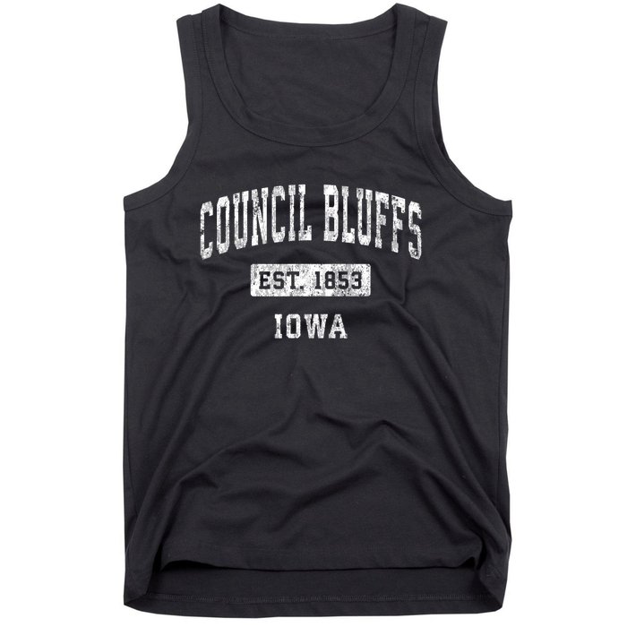 Council Bluffs Iowa Ia Vintage Established Sports Tank Top