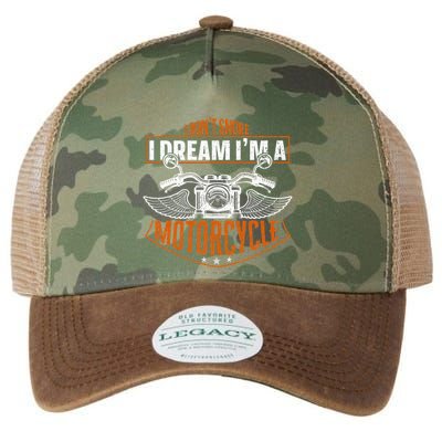 Classic Biker I Dont Snore I Dream Im A Motorcycle Legacy Tie Dye Trucker Hat