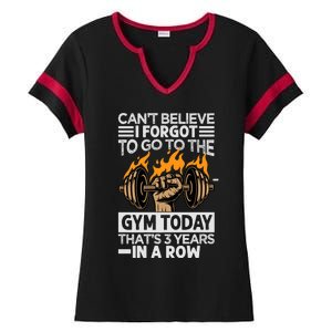 Can't Believe I Forgot To Go To The Gym Today Funny Premium Ladies Halftime Notch Neck Tee