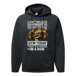 Can't Believe I Forgot To Go To The Gym Today Funny Premium Performance Fleece Hoodie