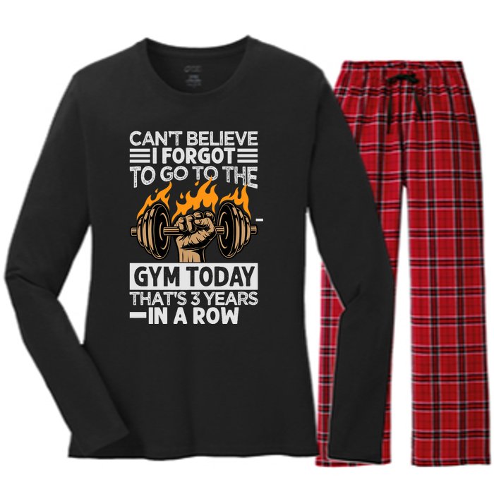 Can't Believe I Forgot To Go To The Gym Today Funny Premium Women's Long Sleeve Flannel Pajama Set 