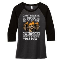 Can't Believe I Forgot To Go To The Gym Today Funny Premium Women's Tri-Blend 3/4-Sleeve Raglan Shirt