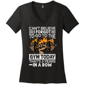 Can't Believe I Forgot To Go To The Gym Today Funny Premium Women's V-Neck T-Shirt