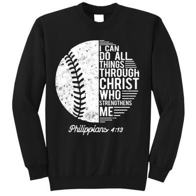 Christian Baseball I Can Do All Things Philippians 4 13 Funny Gift Sweatshirt