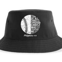 Christian Baseball I Can Do All Things Philippians 4 13 Funny Gift Sustainable Bucket Hat