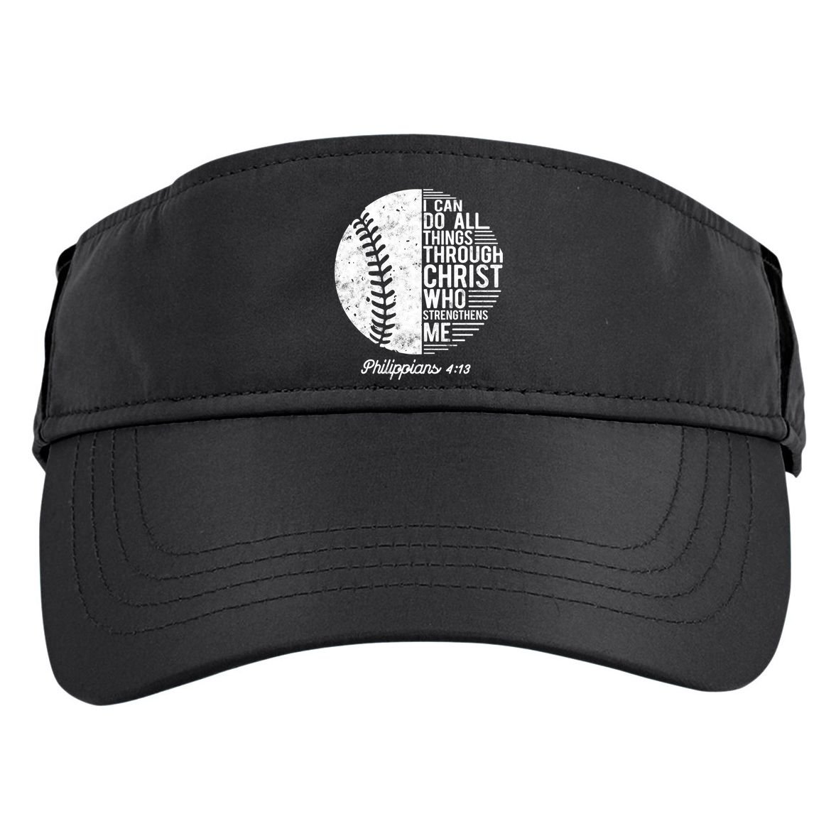 Christian Baseball I Can Do All Things Philippians 4 13 Funny Gift Adult Drive Performance Visor