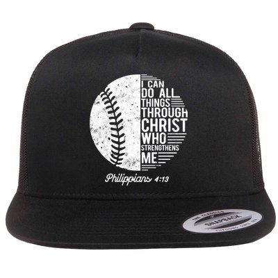 Christian Baseball I Can Do All Things Philippians 4 13 Funny Gift Flatbill Hat