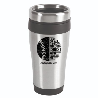 Christian Baseball I Can Do All Things Philippians 4 13 Funny Gift 16oz Travel Tumbler