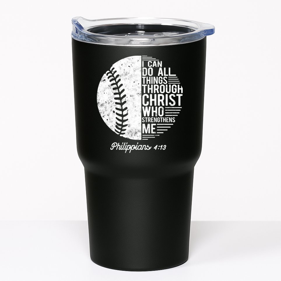 Christian Baseball I Can Do All Things Philippians 4 13 Funny Gift Tumbler