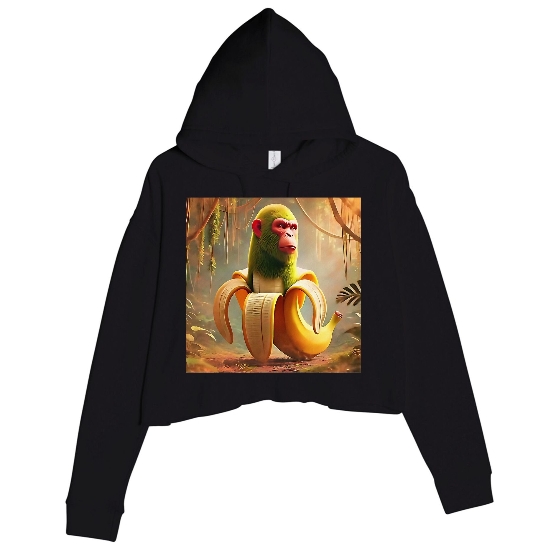 Chimpanzini Bananini - Italian Brainrot Meme Crop Fleece Hoodie