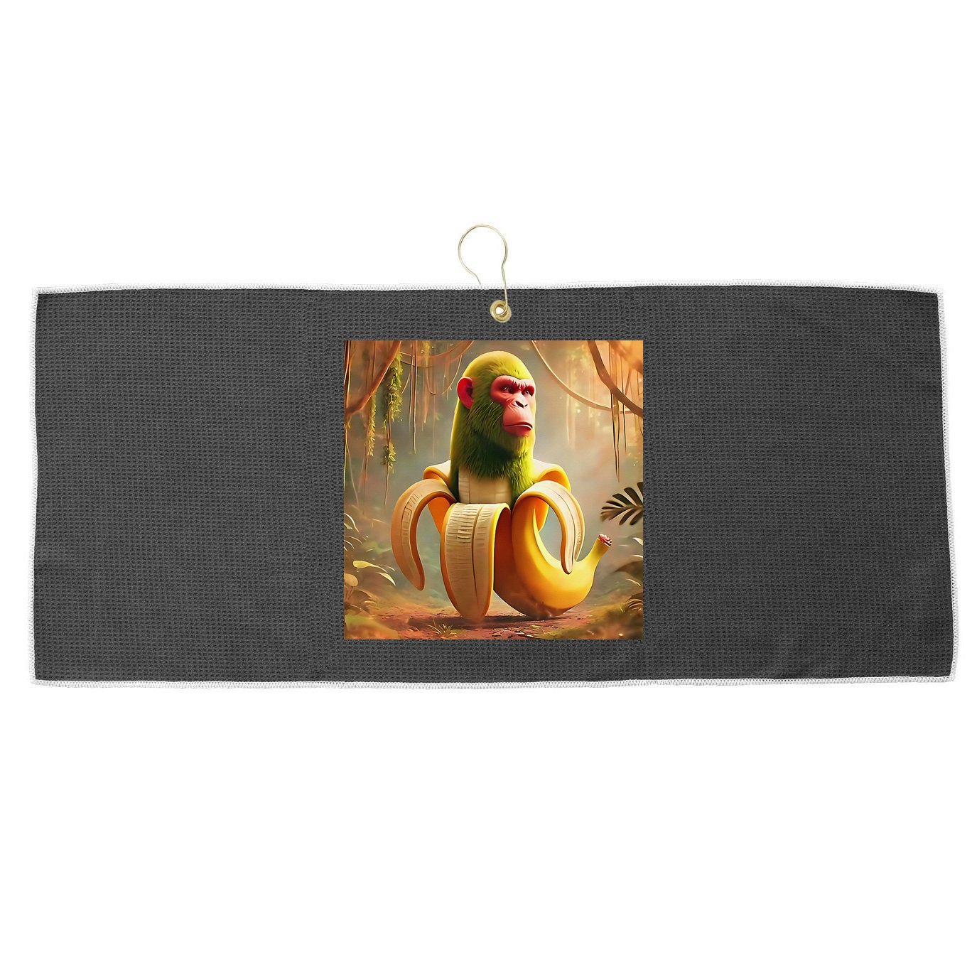 Chimpanzini Bananini - Italian Brainrot Meme Large Microfiber Waffle Golf Towel