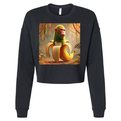 Chimpanzini Bananini - Italian Brainrot Meme Cropped Pullover Crew