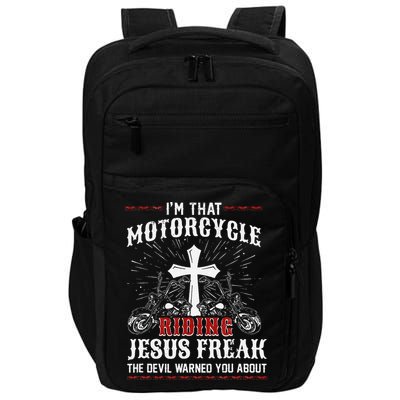 Christian Biker Im That Motorcycle Riding Jesus Freak Faith Impact Tech Backpack