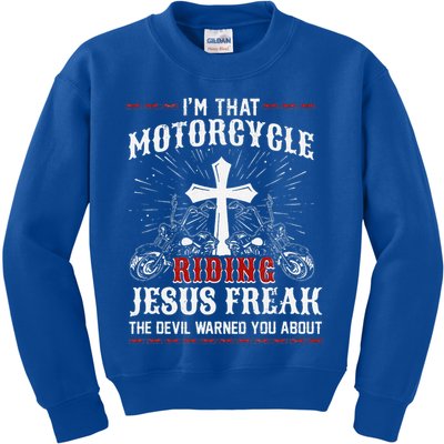 Christian Biker Im That Motorcycle Riding Jesus Freak Faith Kids Sweatshirt