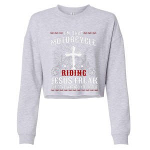 Christian Biker Im That Motorcycle Riding Jesus Freak Faith Cropped Pullover Crew