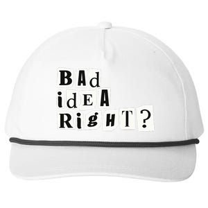 Cute Bad Idea Right Snapback Five-Panel Rope Hat