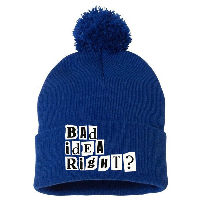 Cute Bad Idea Right Pom Pom 12in Knit Beanie