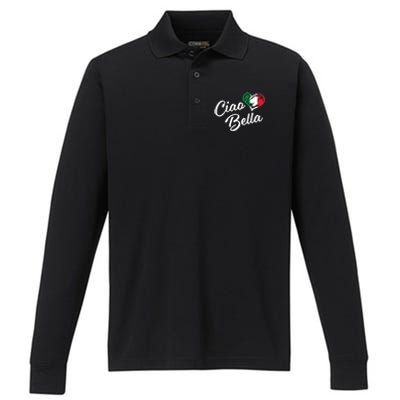 Ciao Bella Italian Hello Beautiful Gift Performance Long Sleeve Polo