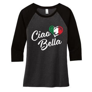 Ciao Bella Italian Hello Beautiful Gift Women's Tri-Blend 3/4-Sleeve Raglan Shirt