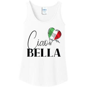 Ciao Bella Italy Graphic With Italian Flag Ladies Essential Tank