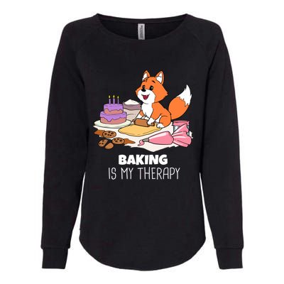 Cute Baking Is My Therapy Dough Confectioner Fox Icing Foxes Gift Womens California Wash Sweatshirt