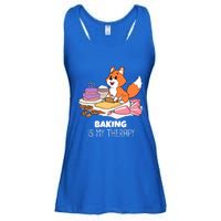 Cute Baking Is My Therapy Dough Confectioner Fox Icing Foxes Gift Ladies Essential Flowy Tank