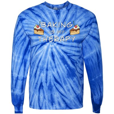 Cute Baking Is My Therapy Great Gift Tie-Dye Long Sleeve Shirt