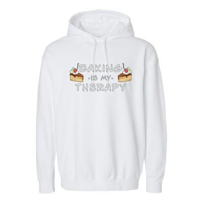 Cute Baking Is My Therapy Great Gift Garment-Dyed Fleece Hoodie