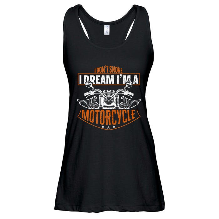 Classic Biker I Dont Snore I Dream Im A Motorcycle Ladies Essential Flowy Tank