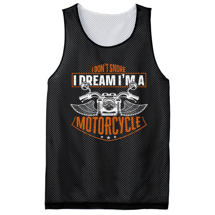 Classic Biker I Dont Snore I Dream Im A Motorcycle Mesh Reversible Basketball Jersey Tank