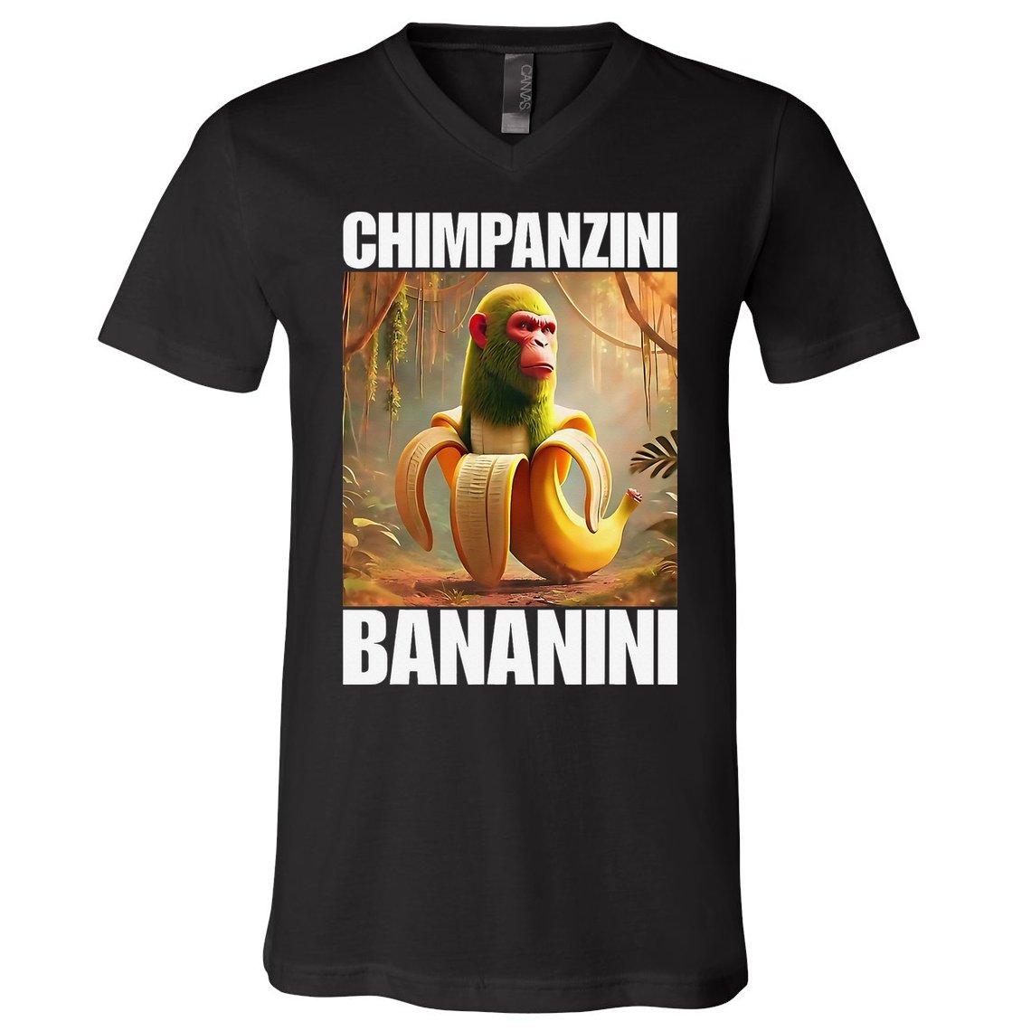 Chimpanzini Bananini - Italian Brainrot Meme Gift V-Neck T-Shirt