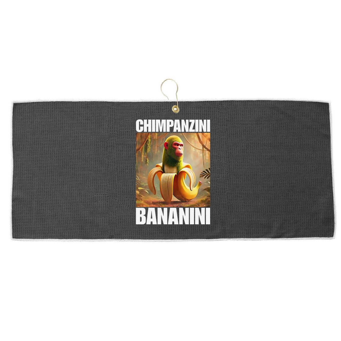 Chimpanzini Bananini - Italian Brainrot Meme Gift Large Microfiber Waffle Golf Towel