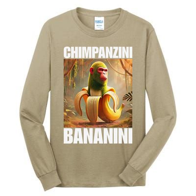Chimpanzini Bananini - Italian Brainrot Meme Gift Tall Long Sleeve T-Shirt