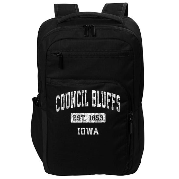 Council Bluffs Iowa Ia Vintage Established Sports Impact Tech Backpack