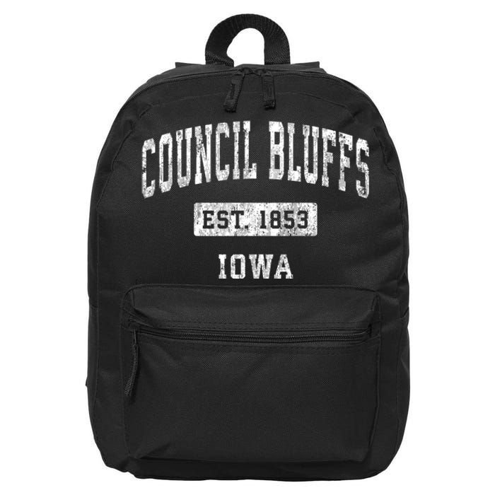 Council Bluffs Iowa Ia Vintage Established Sports 16 in Basic Backpack