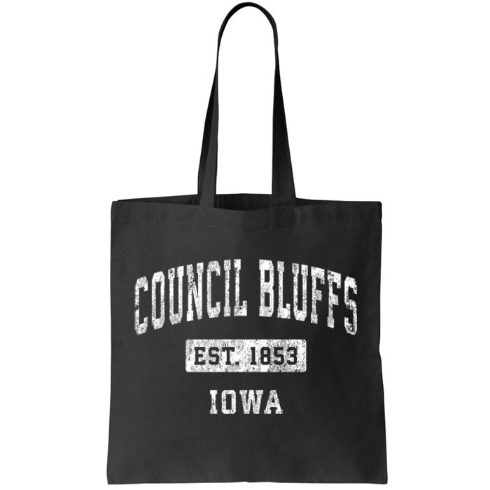 Council Bluffs Iowa Ia Vintage Established Sports Tote Bag