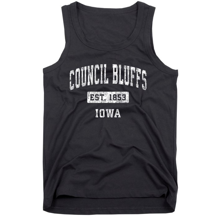 Council Bluffs Iowa Ia Vintage Established Sports Tank Top