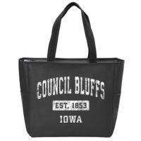 Council Bluffs Iowa Ia Vintage Established Sports Zip Tote Bag