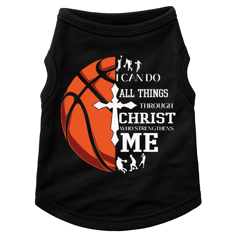 Christian Basketball I Can Do All Things Through Christ Doggie Tank