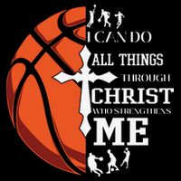 Christian Basketball I Can Do All Things Through Christ 16 in Basic Backpack