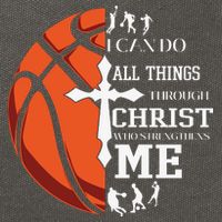 Christian Basketball I Can Do All Things Through Christ Cotton Canvas Backpack