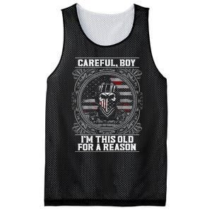 Careful Boy Im This Old For A Reason Veteran Mesh Reversible Basketball Jersey Tank