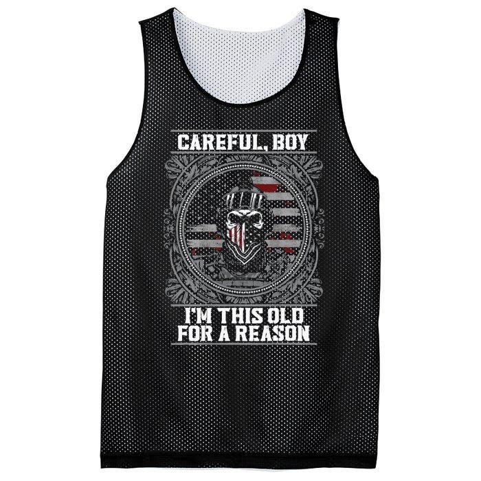 Careful Boy Im This Old For A Reason Veteran Mesh Reversible Basketball Jersey Tank