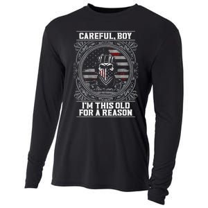 Careful Boy Im This Old For A Reason Veteran Cooling Performance Long Sleeve Crew